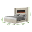 Pemberly Row Upholstery Wooden Queen Bed w/ Ambient lighting-Beige Velvet Finish