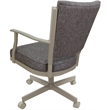 Pemberly Row Swivel Metal Dining Caster Chair - Mojave Gray Fabric - Beige Frame