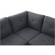 Pemberly Row L Shaped Black Gray Couch with Ottoman(Pillows Included) Microfiber