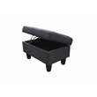Pemberly Row L Shaped Black Gray Couch with Ottoman(Pillows Included) Microfiber