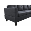 Pemberly Row L Shaped Black Gray Couch with Ottoman(Pillows Included) Microfiber
