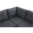 Pemberly Row L Shaped Black Gray Couch with Ottoman(Pillows Included) Microfiber