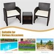 Pemberly Row 3-piece Patio Rattan/Wicker Sofas and Coffee Table in White Cushion
