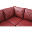 Pemberly Row L Shaped Red Couch w/ Storage Ottoman(Pillows Included) Microfiber
