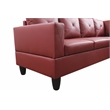 Pemberly Row L Shaped Red Couch w/ Storage Ottoman(Pillows Included) Microfiber