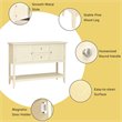 Pemberly Row MDF & Pine Wood Sideboard w/ Drawers & Storage Cabinets in Beige