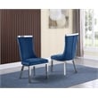 Pemberly Row White Marble 9pc Dining Set w/ Silver Stainless Steel & 8 Chairs
