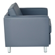 Pemberly Row Contemporary Faux Leather Armchair In Blue Vinyl Fabric