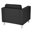 Pemberly Row Contemporary Faux Leather Armchair In Black Vinyl