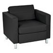 Pemberly Row Contemporary Faux Leather Armchair In Black Vinyl