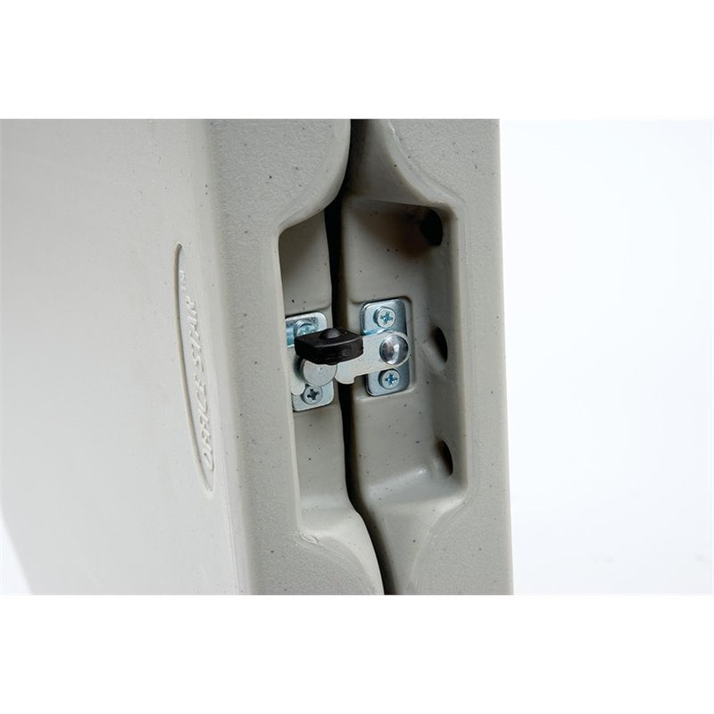 Pemberly Row 3 Piece Folding Table and Bench Set in Light Gray