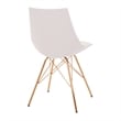 Pemberly Row Chair in White Faux Leather with Gold Chrome Base