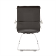 Pemberly Row Guest Faux Leather Chair in Black with Chrome Base