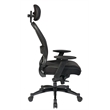 Pemberly Row Black Back Executive Office Chair with Leather Seat