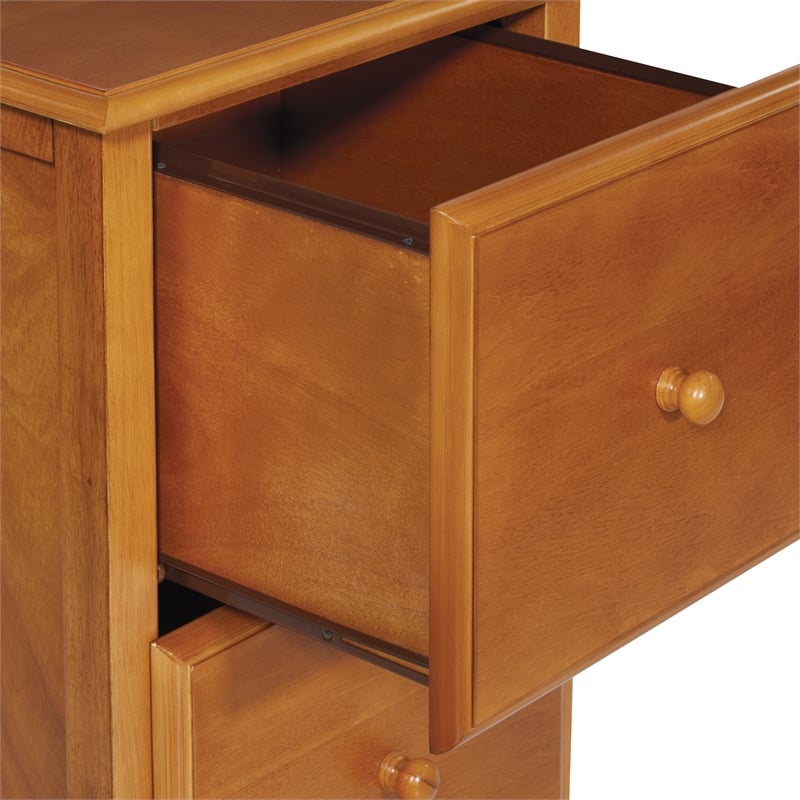 Pemberly Row Modern 2 Drawer Wood File Cabinet in Antique Cherry