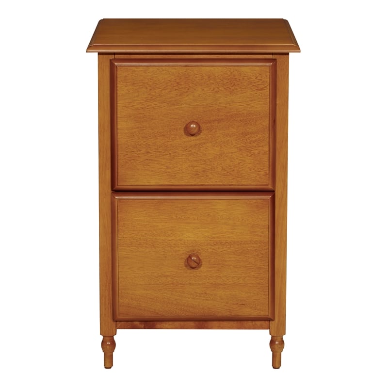 Pemberly Row Modern 2 Drawer Wood File Cabinet in Antique Cherry