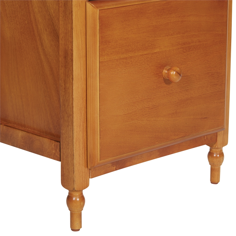 Pemberly Row Modern 2 Drawer Wood File Cabinet in Antique Cherry