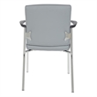 Pemberly Row Guest Chair in Charcoal Gray Faux Leather with Chrome Frame