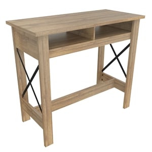 pemberly row modern pub table or home office desk in light brown