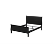 Pemberly Row Contemporary Wood Queen Sleigh Bed in Black Finish