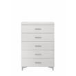 Pemberly Row Contemporary 5-Drawer Wood Chest in White Finish