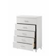 Pemberly Row Contemporary 5-Drawer Wood Chest in White Finish