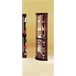 Pemberly Row Contemporary Corner Curio Cabinet in Cherry Finish