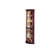 Pemberly Row Contemporary Corner Curio Cabinet in Cherry Finish