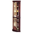 Pemberly Row Contemporary Corner Curio Cabinet in Cherry Finish