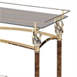 Pemberly Row Modern Serving Cart in Gold Plated and Clear Glass