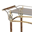 Pemberly Row Modern Serving Cart in Gold Plated and Clear Glass