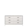 Pemberly Row Rectangular Wood 6-Drawer Bedroom Dresser in White