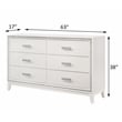 Pemberly Row Rectangular Wood 6-Drawer Bedroom Dresser in White