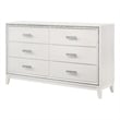 Pemberly Row Rectangular Wood 6-Drawer Bedroom Dresser in White