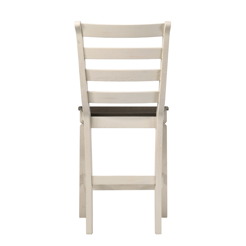 Pemberly Row Wood Counter Height Chair in Tan and Antique White