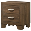 Pemberly Row Contemporary Wood 2-Drawer Bedroom Nightstand in Oak