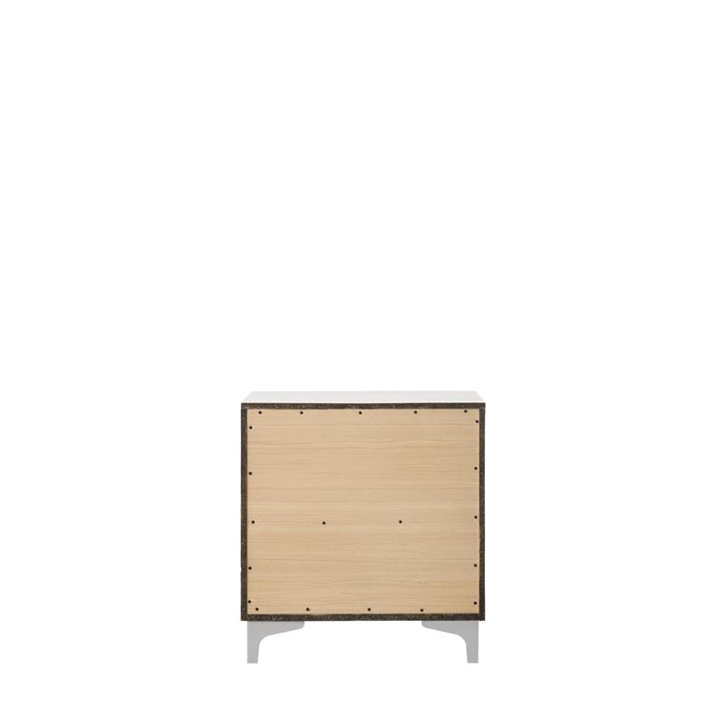 Pemberly Row Contemporary 2-Drawer Wood Nightstand in White Finish