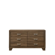 Pemberly Row Modern Composite Wood 6-Drawer Bedroom Dresser in Oak