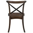 Pemberly Row Modern Wood Side Chair in Dark Oak and Black Set of 2