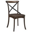 Pemberly Row Modern Wood Side Chair in Dark Oak and Black Set of 2