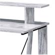 Pemberly Row Wood 2 Shelves Writing Desk in Antique White and Black
