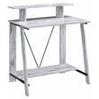 Pemberly Row Wood 2 Shelves Writing Desk in Antique White and Black