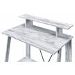 Pemberly Row Wood 2 Shelves Writing Desk in Antique White and Black