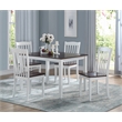 Pemberly Row Green Leigh Slat Back Wood Side Chair in White and Walnut