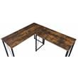 Pemberly Row Wood Rectangle Top Writing Desk in Weathered Oak and Black