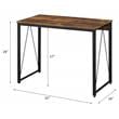 Pemberly Row Wood Rectangle Top Writing Desk in Weathered Oak and Black