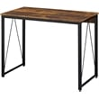 Pemberly Row Wood Rectangle Top Writing Desk in Weathered Oak and Black