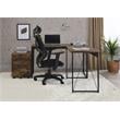 Pemberly Row Wood Rectangle Top Writing Desk in Weathered Oak and Black