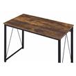 Pemberly Row Wood Rectangle Top Writing Desk in Weathered Oak and Black