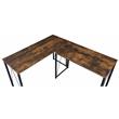 Pemberly Row Wood Rectangle Top Writing Desk in Weathered Oak and Black
